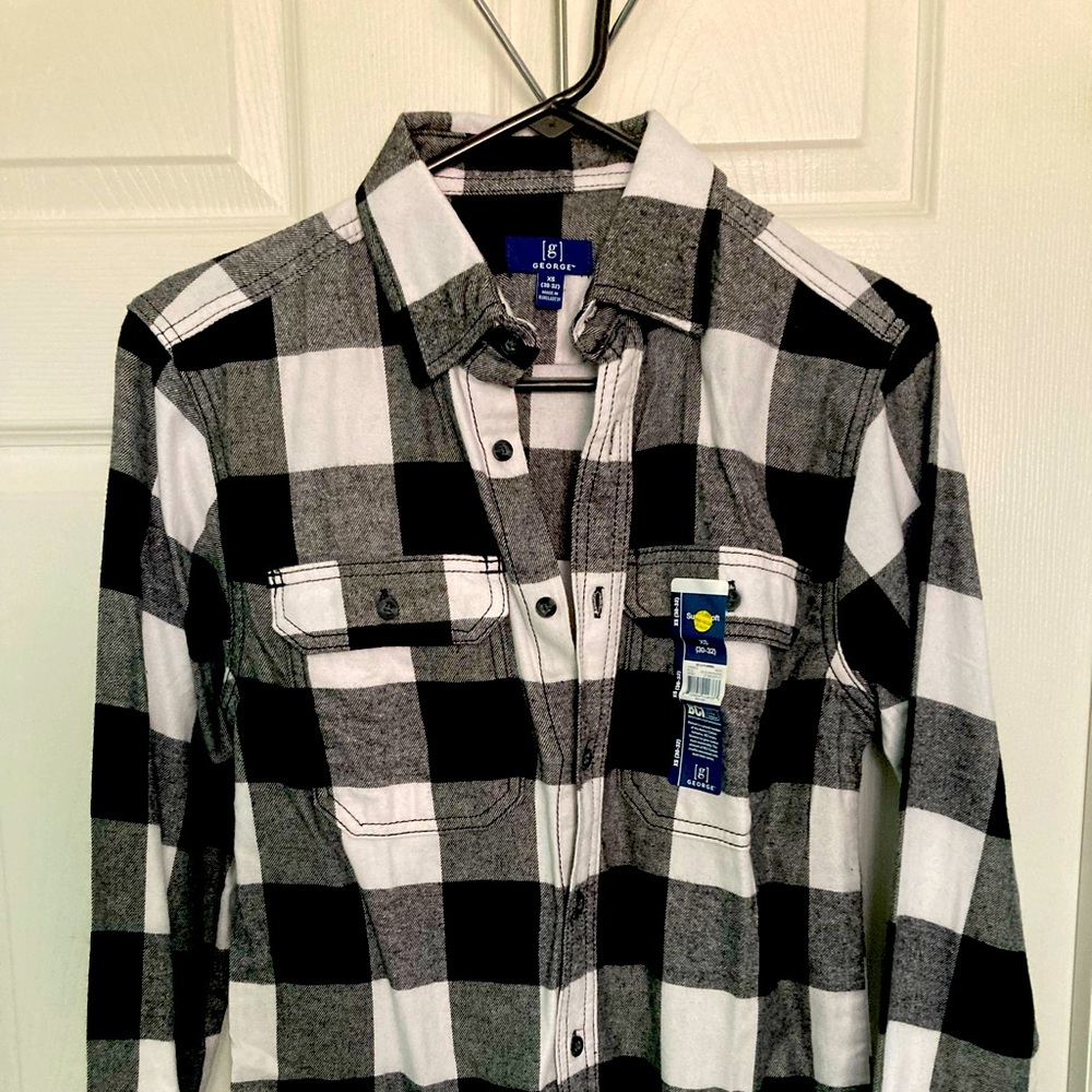Black&white flannel. New